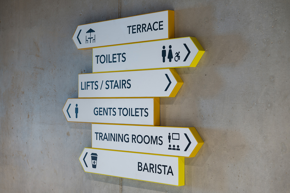 Directional wayfinding sign